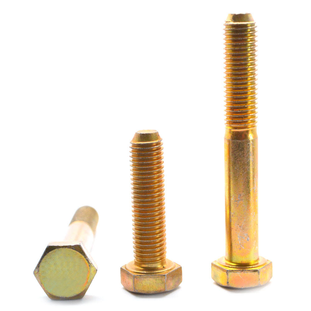 1/4x22-20 x 5 1/2x22 Coarse Thread Grade 5 Hex Cap Screw Medium Carbon Steel Yellow Zinc Plated E7223
