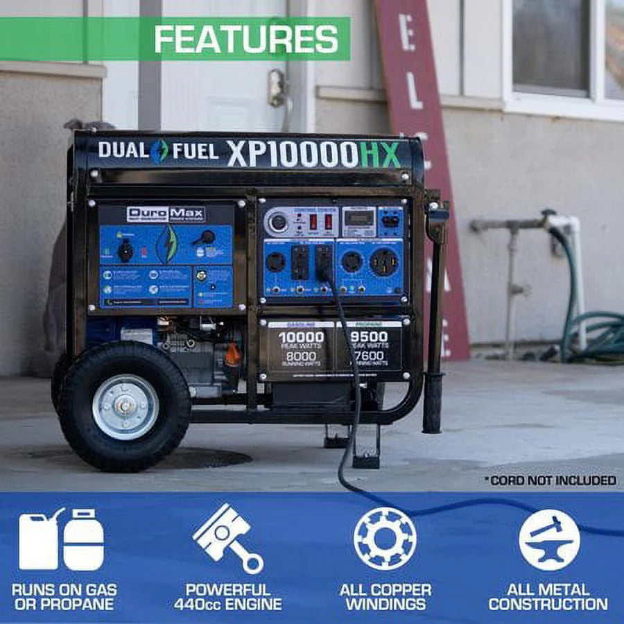 10,000 Watt Dual Fuel Portable Generator A8805