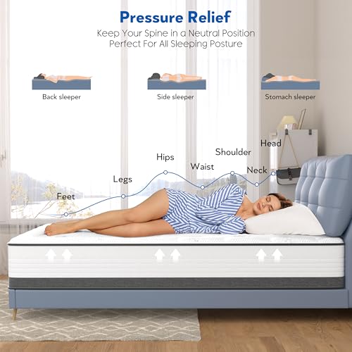 10 Inch Full Mattress Hybrid with Memory Foam and Pocketed Coils C656