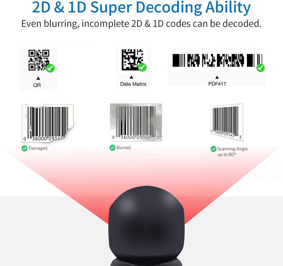 Desktop Barcode Scanner with USB O632261