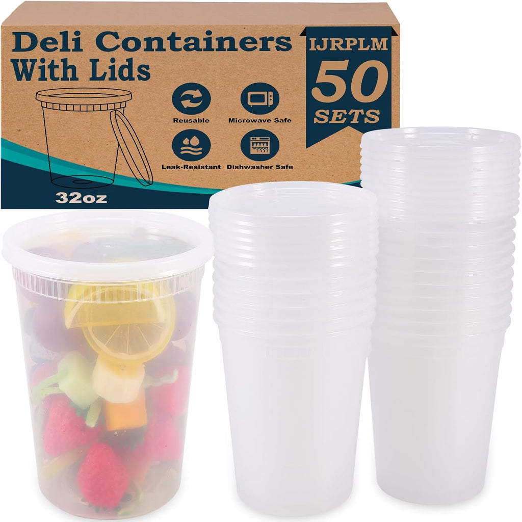 32oz Plastic Deli Containers with Lids U3389