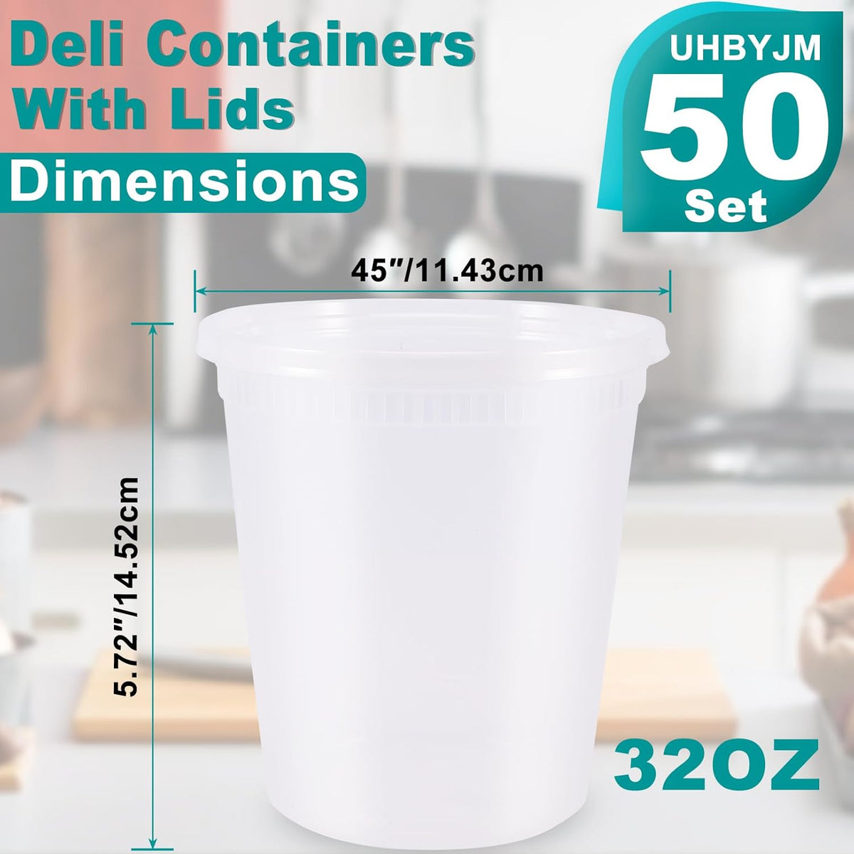 32oz Plastic Deli Containers with Lids U3389