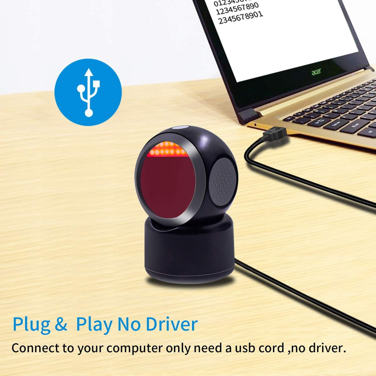 Desktop Barcode Scanner with USB O632261