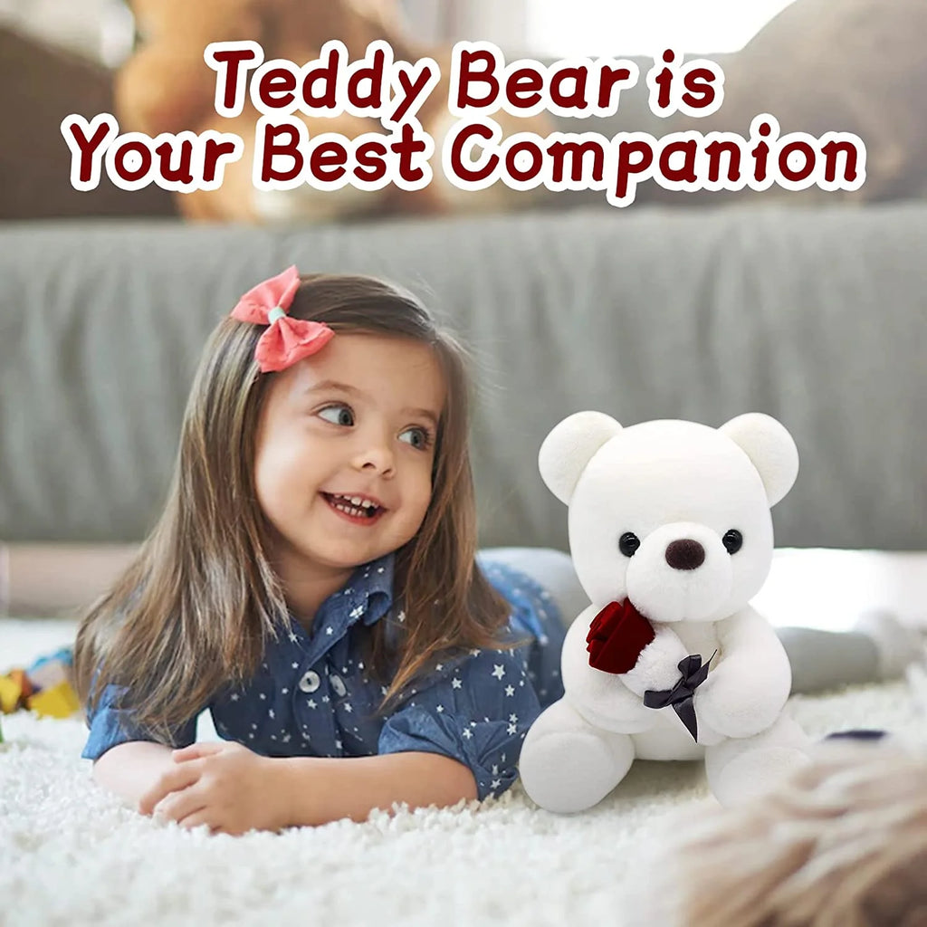 10 Inch Teddy Bear Plush Stuffed Animal with Rose O687