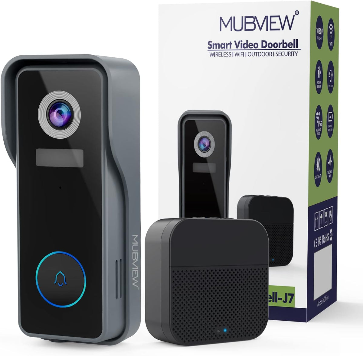 1080P HD WiFi Video Doorbell Camera with Chime A9685