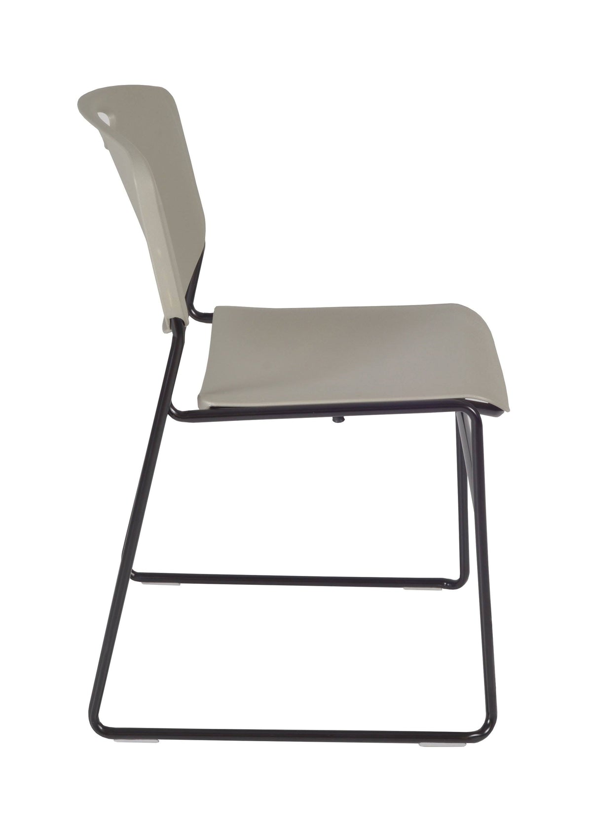 Maple Round Breakroom Table with 4 Grey Stack Chairs V8229