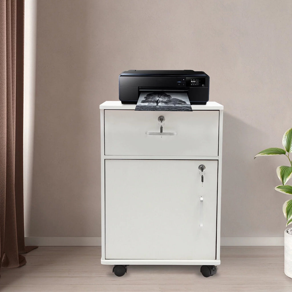 1-Drawer Vertical Filing Cabinet on Wheels with Lock E890