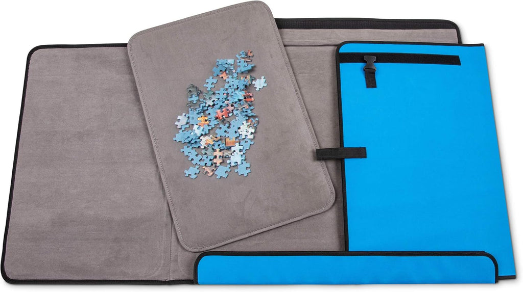 1000-Piece Jigsaw Puzzle Mat with Non-Slip Felt Surface, 2 Removable Trays, Carry Handle Pack of 2 N5381