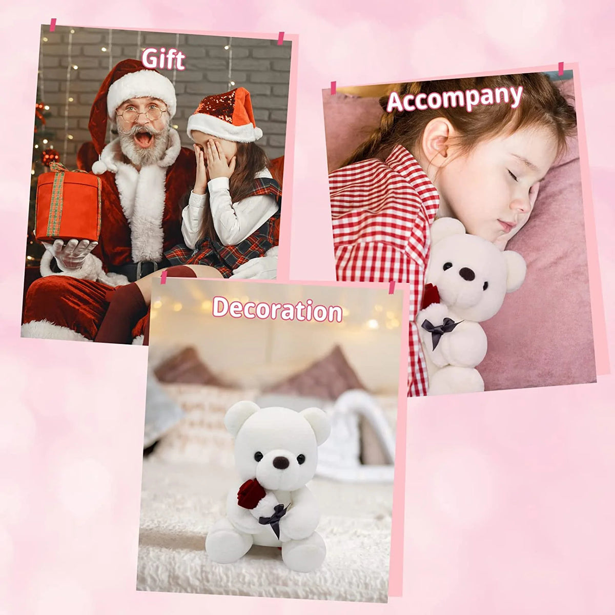 10 Inch Teddy Bear Plush Stuffed Animal with Rose O687