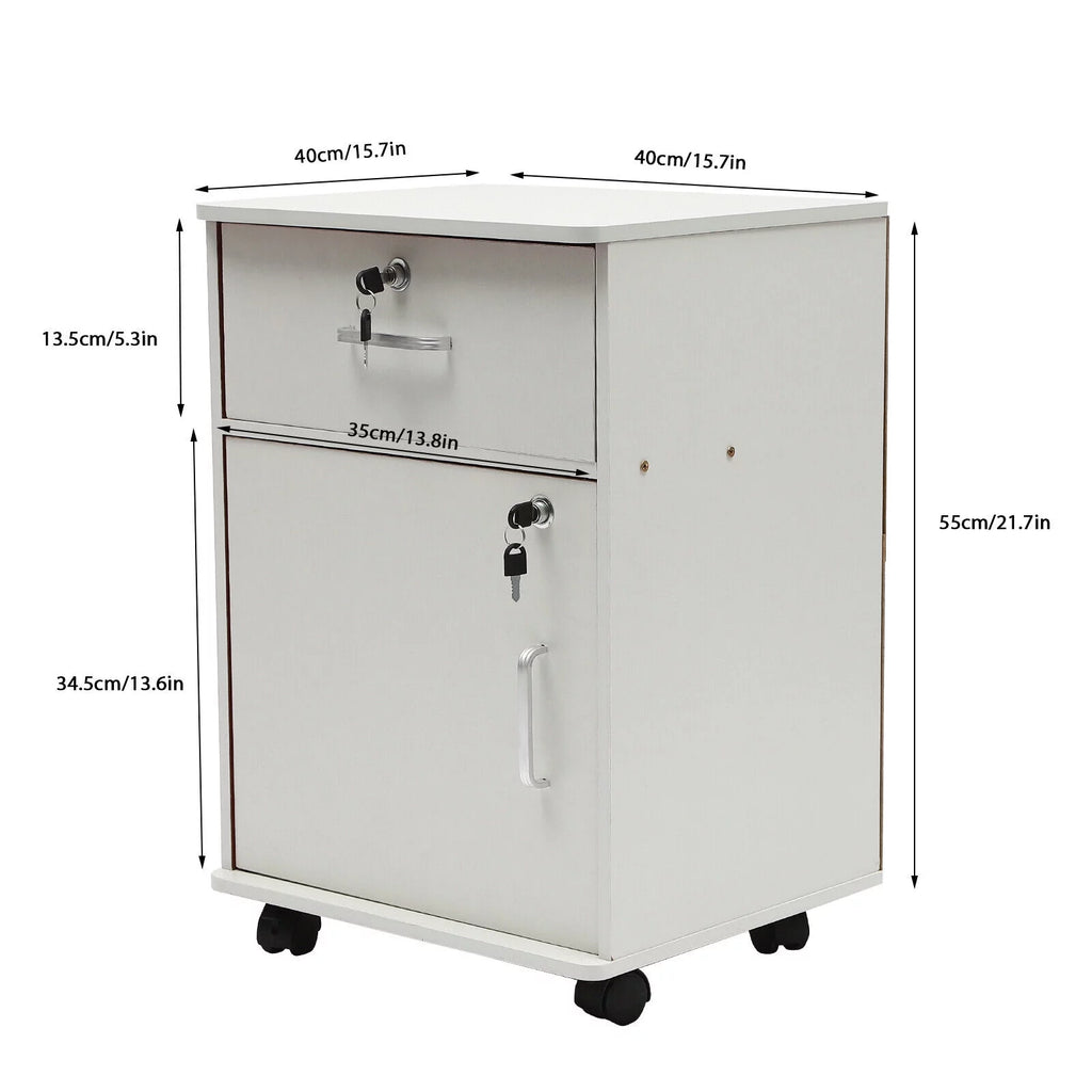 1-Drawer Vertical Filing Cabinet on Wheels with Lock E890