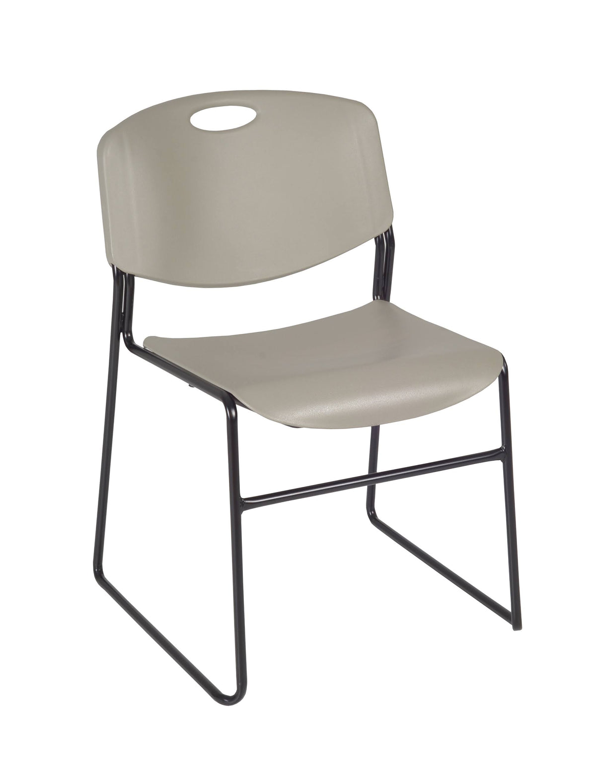 Maple Round Breakroom Table with 4 Grey Stack Chairs V8229