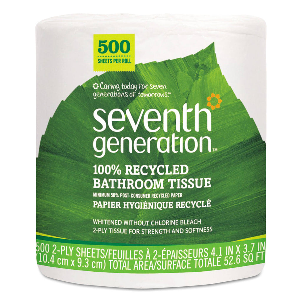 100% Recycled Bathroom Tissue 2-Ply White 500 Sheets Jumbo Roll 60 Carton I3475