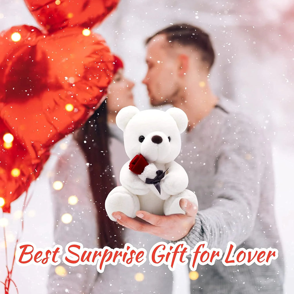10 Inch Teddy Bear Plush Stuffed Animal with Rose O687